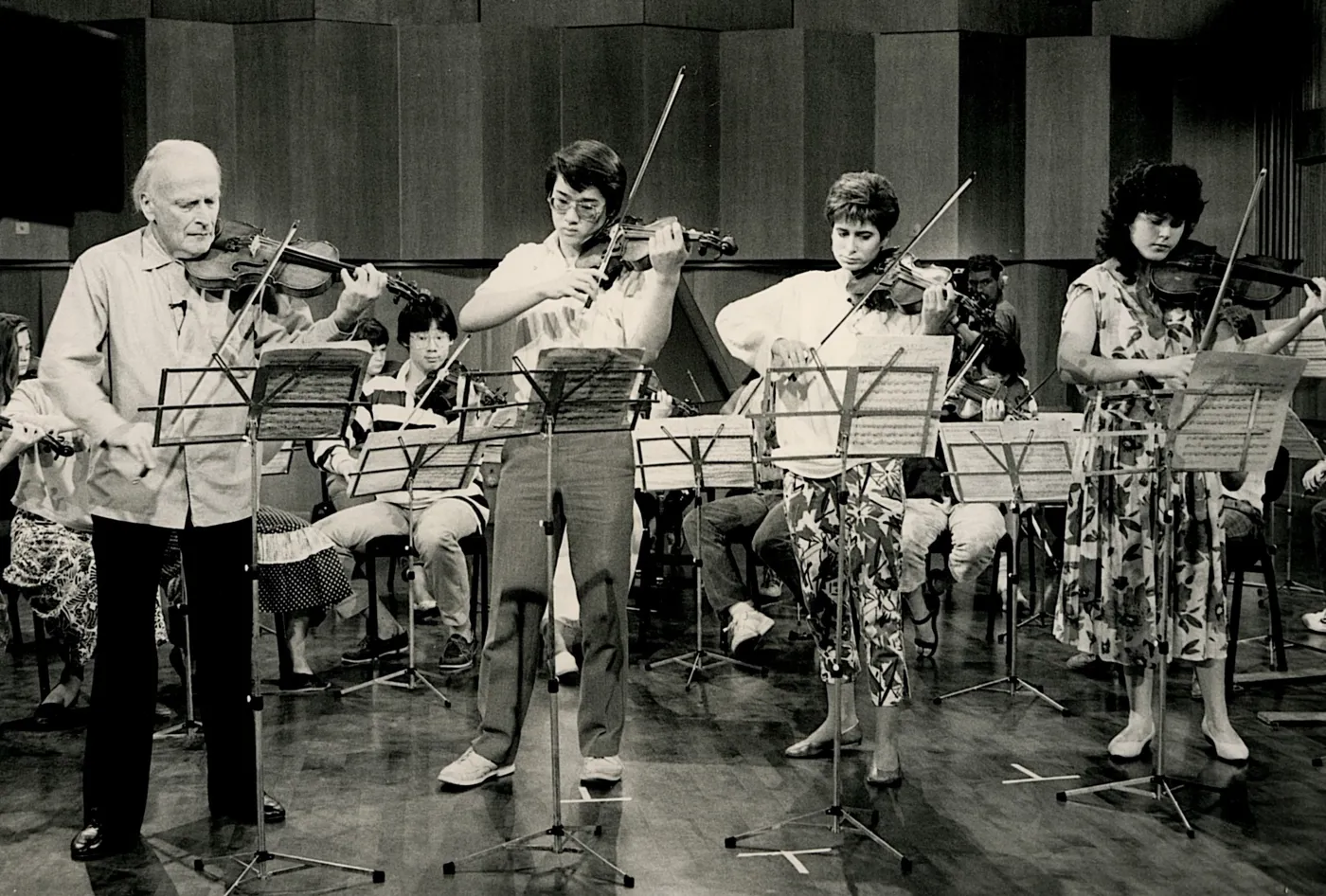 With Sir Yehudi Menuhin in Tel Aviv, 1986